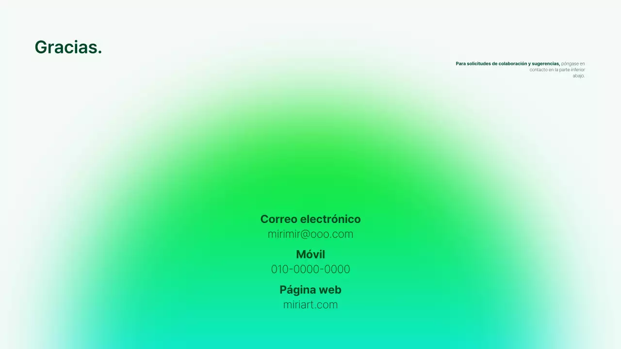 Una sencilla presentación de la cartera del instructor en verde y azul claro