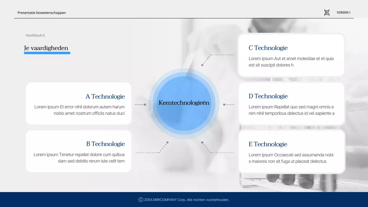 Modern gezondheidszorg- en farmaceutisch bedrijfsprofiel in marineblauw