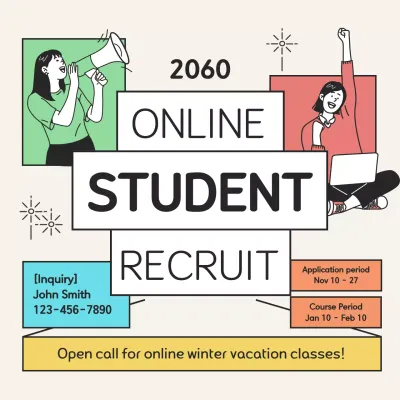 Beige Modern Student Recruitment Announcement Social Media Post