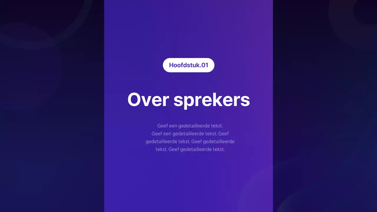 Eenvoudige beschrijving sprekersconferentie met paarse achtergrond