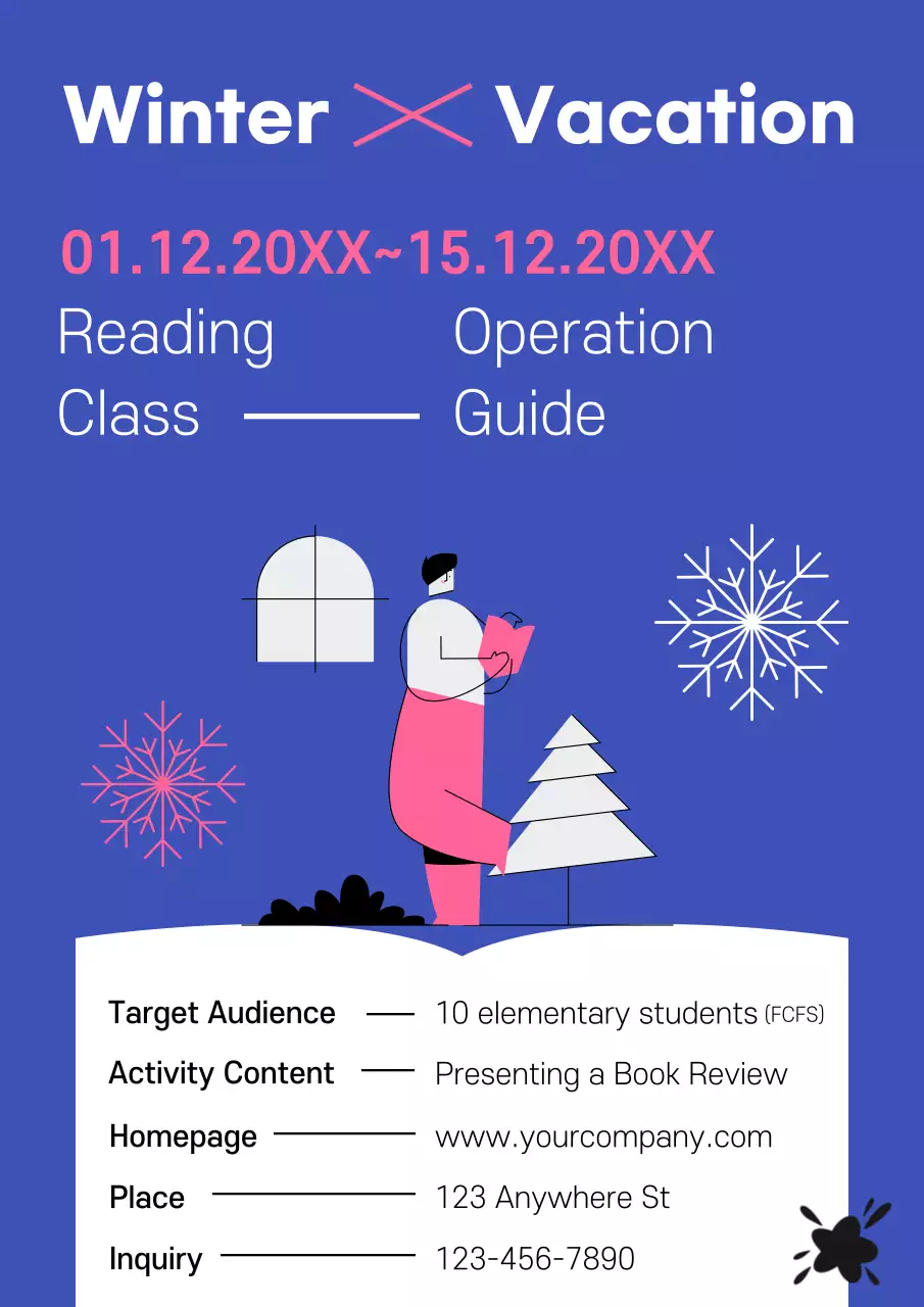 Blue Modern Vacation Announcement Poster