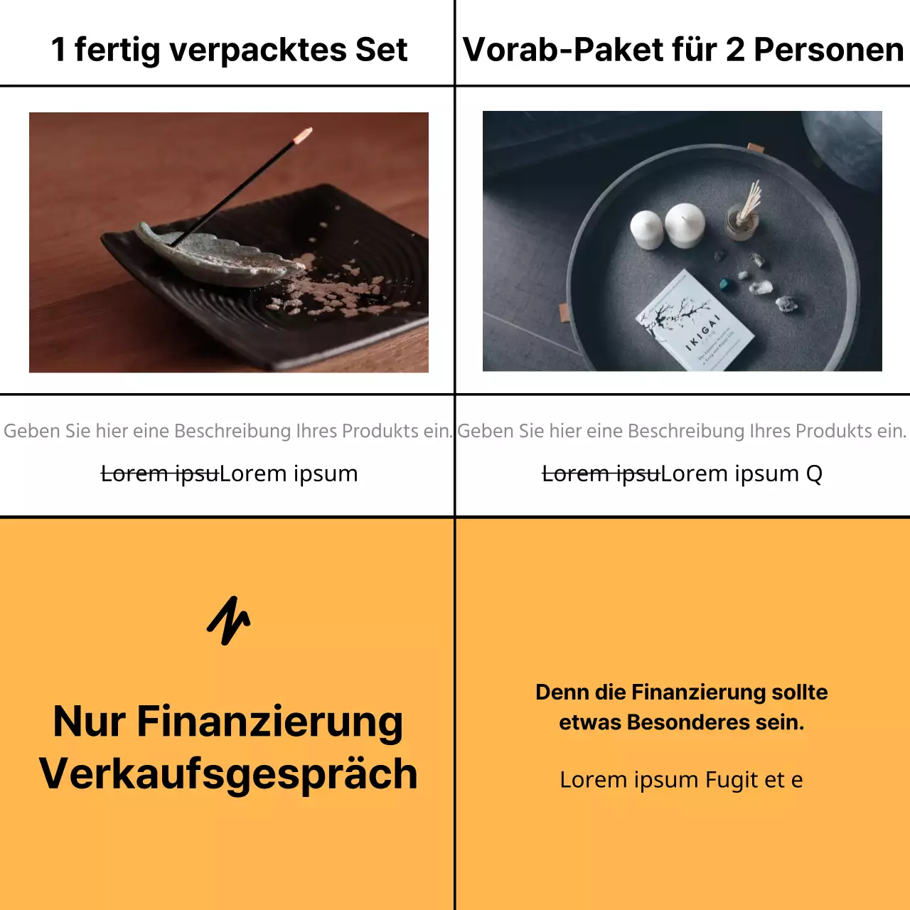 Minimalistischer Vorschlag für eine Anreizfinanzierung in Gelb und Hellblau