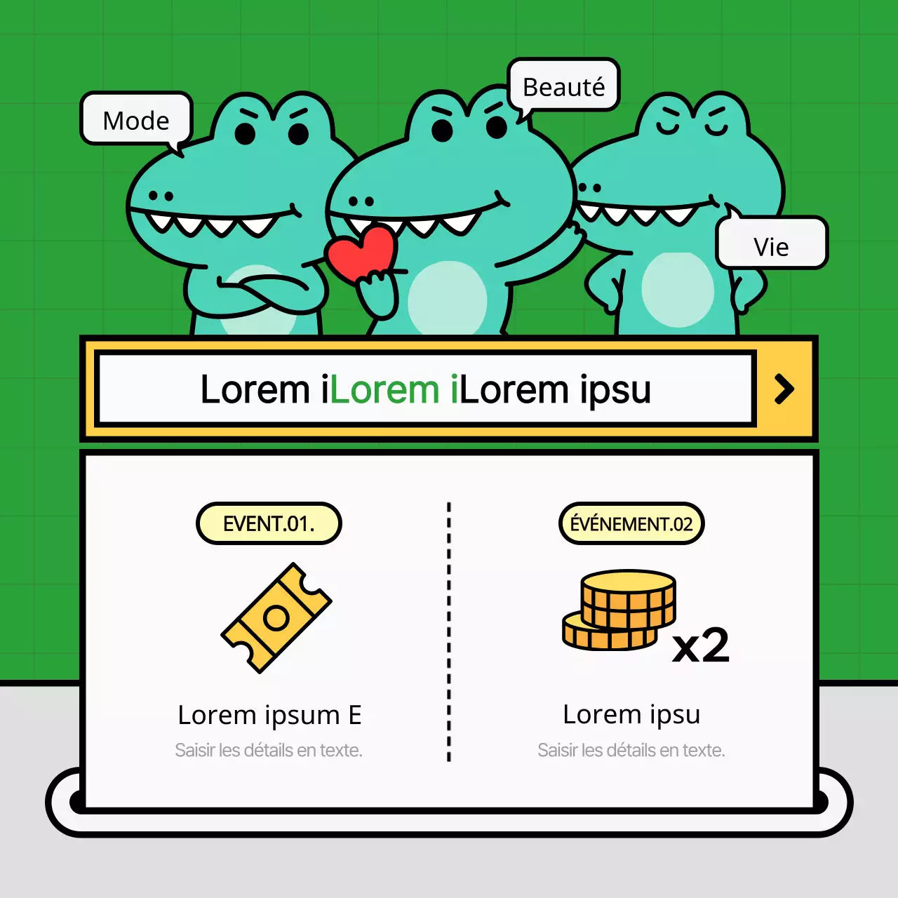 Annonces de médias sociaux de petites entreprises en orange kitsch