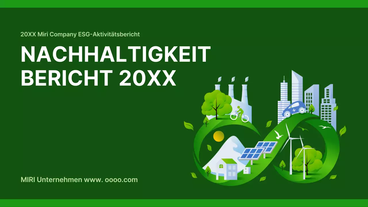 Ein einfacher Bericht zur sozialen Verantwortung von Unternehmen in Grün und Grau