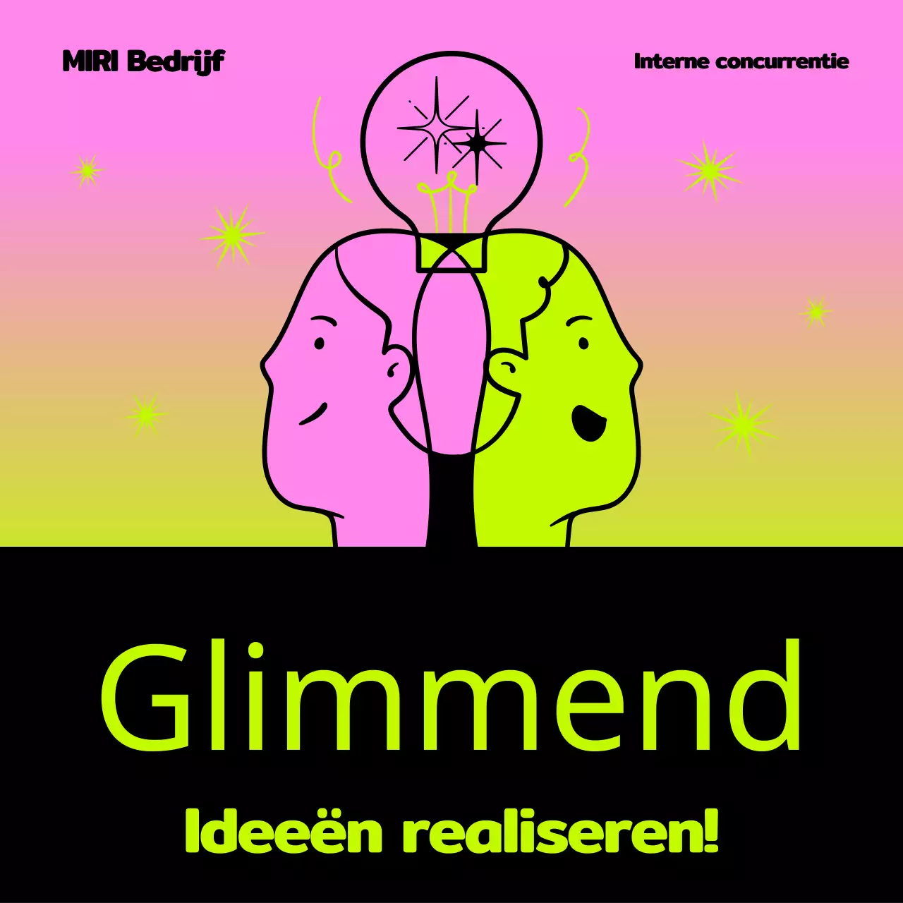 Promoot een interne ondernemingswedstrijd met een pop-art roze en neon look