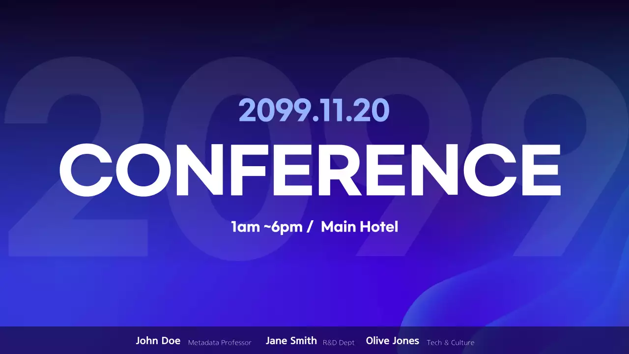 Blue Modern Conference Announcement Presentation