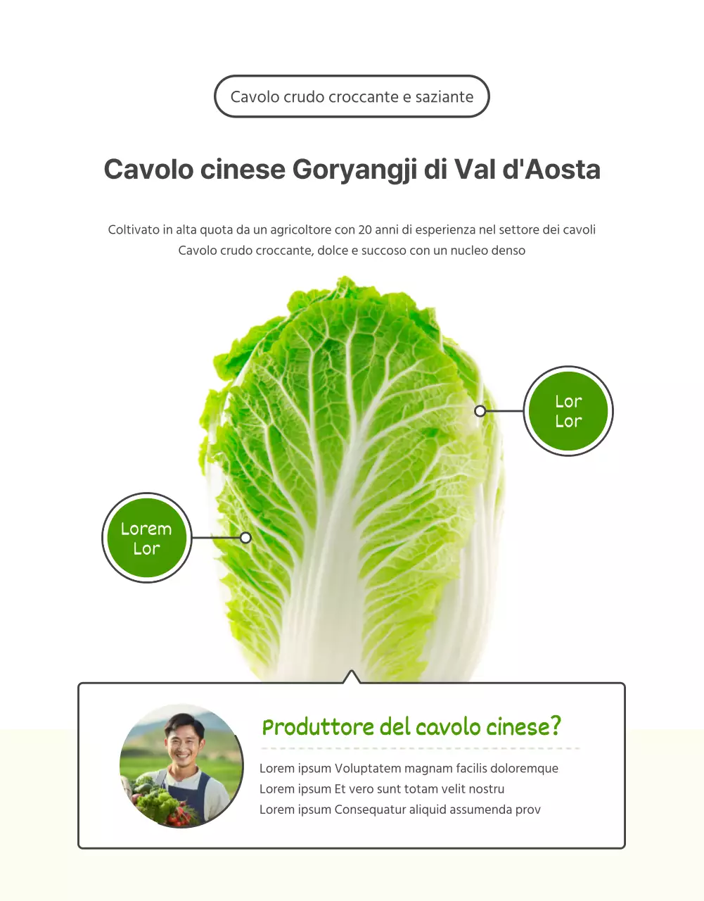 Promuovere la vendita di cavoli di base verdi e chartreuse