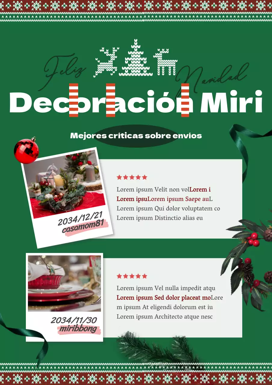Artículos decorativos rojos y verdes para tu hogar