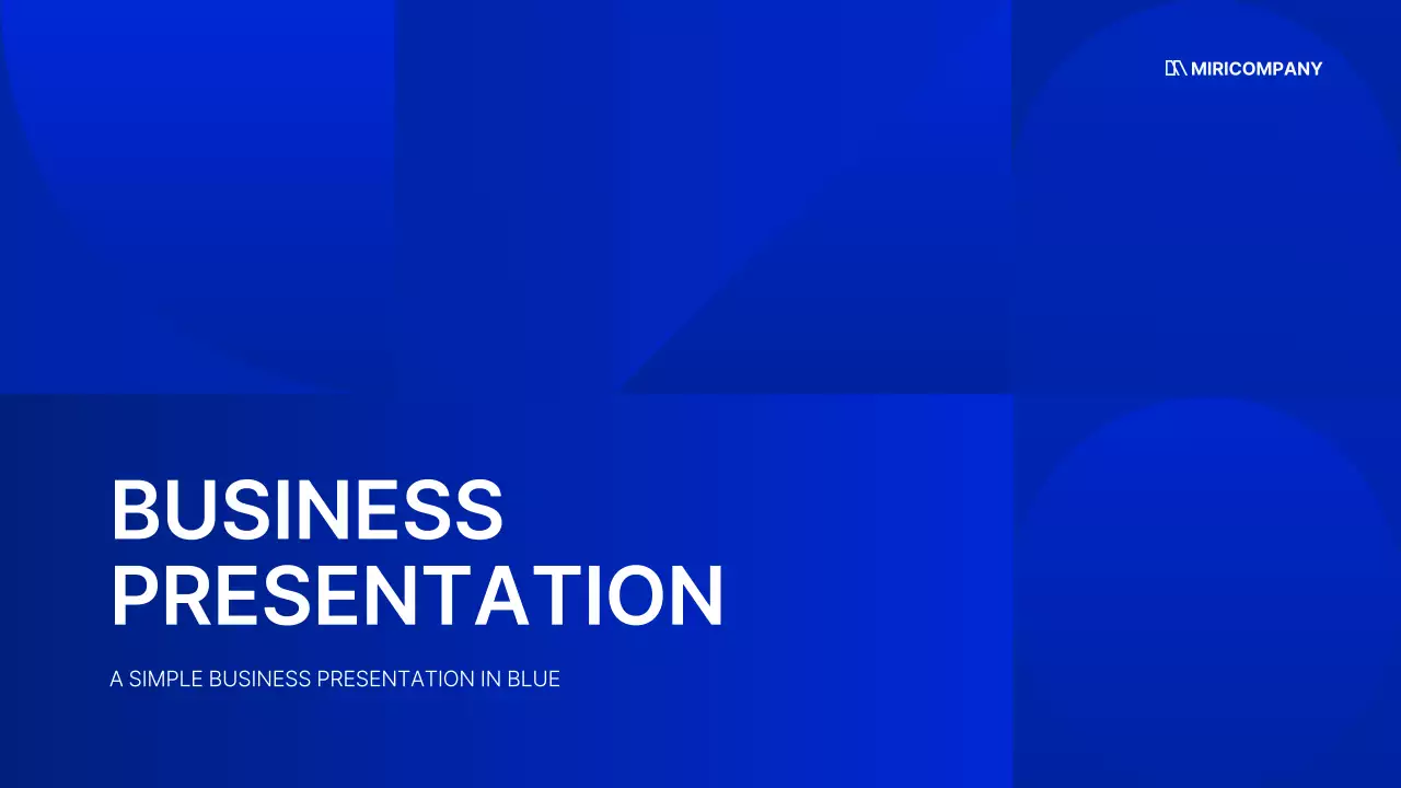 블루 미니멀리스트 비즈니스 프레젠테이션