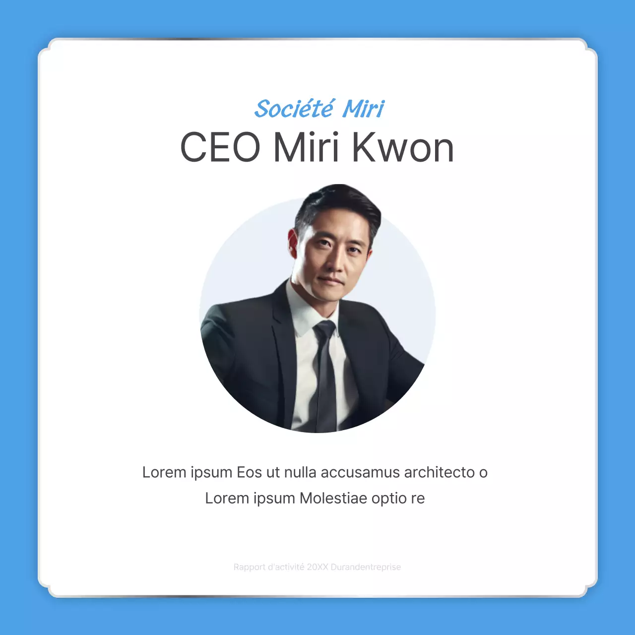 Un poste de déclaration de fin d'année simple en bleu clair et blanc