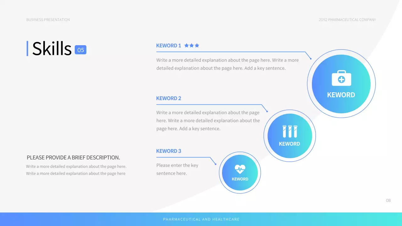 블루 모던 헬스케어 프리젠테이션