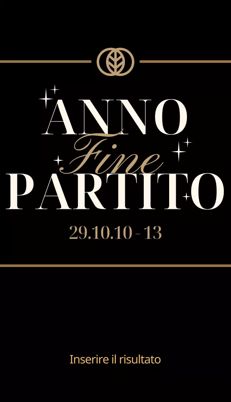 Lotteria per la festa di fine anno con accenti dorati su sfondo nero