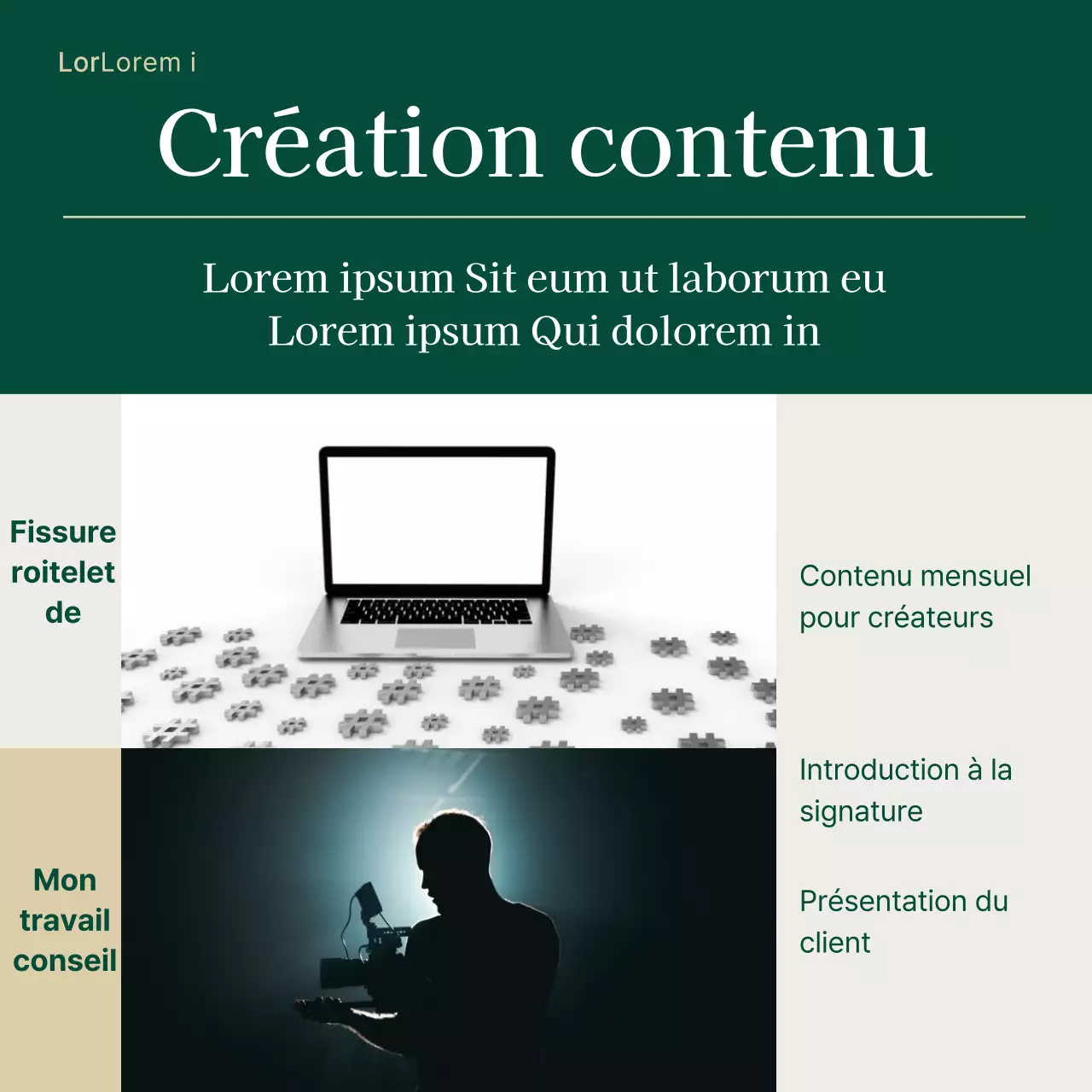 Annonce moderne de recrutement d'une équipe en vert et beige