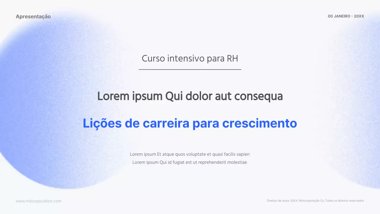 Carreiras modernas de RH em azul e preto Materiais do curso