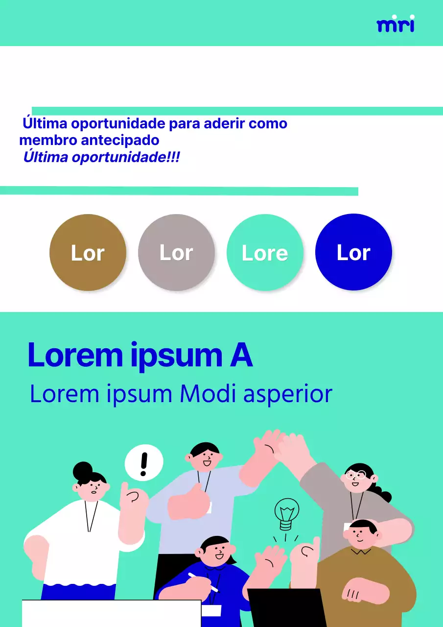 Cartaz simples de recrutamento de empresas em azul e castanho-escuro