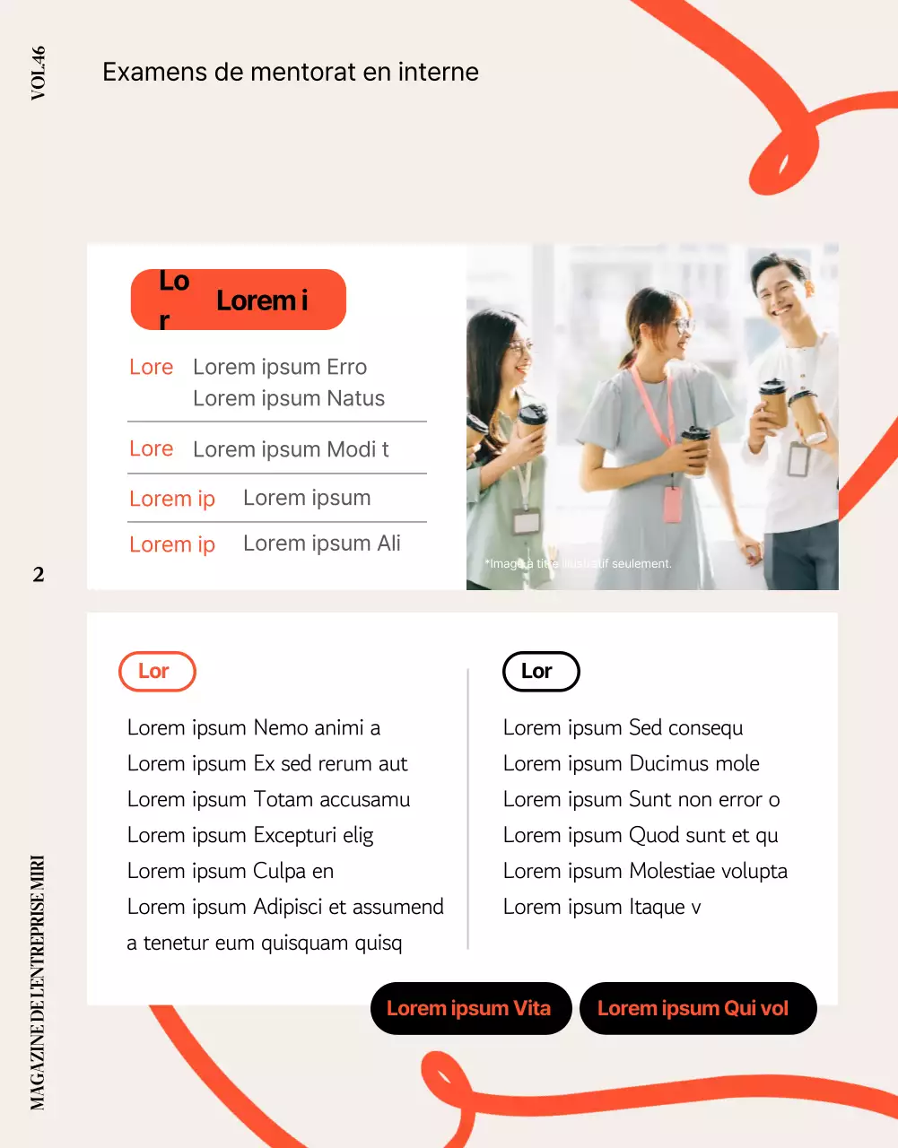 Un joli magazine interne d'entreprise orange et beige