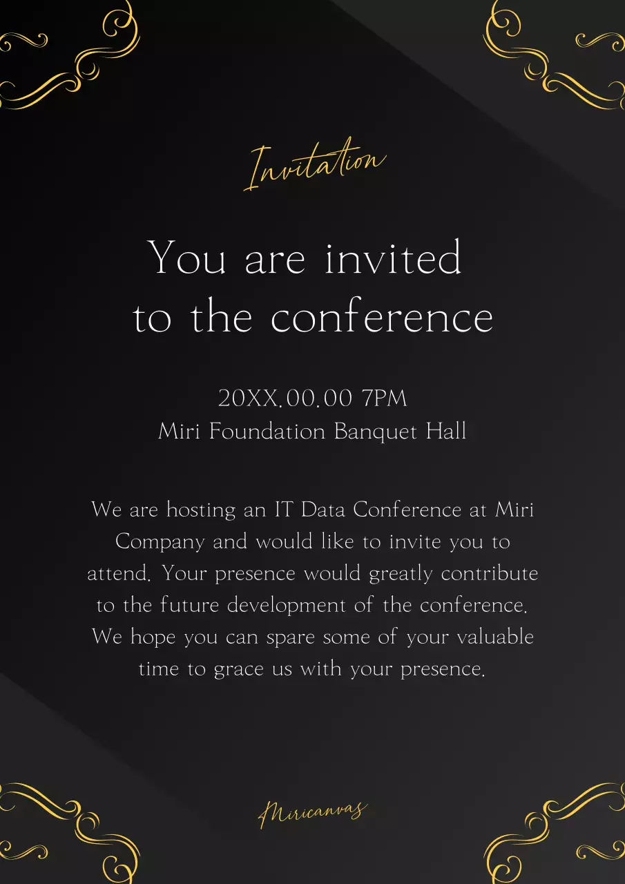 Black Elegant Conference Invitation Poster