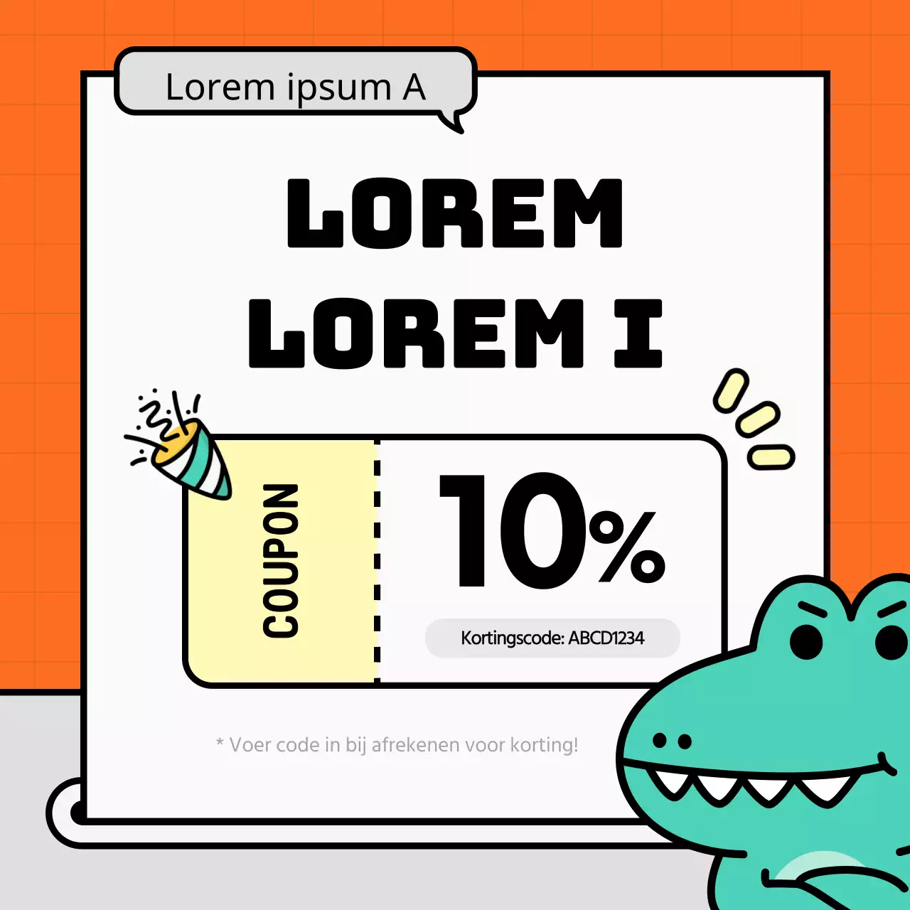 Kitscherige oranje sociale media-aankondigingen voor kleine bedrijven