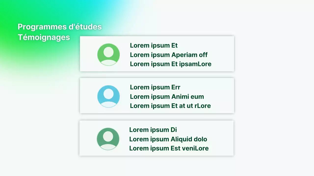 Une présentation simple du portfolio de l'instructeur en vert et bleu clair