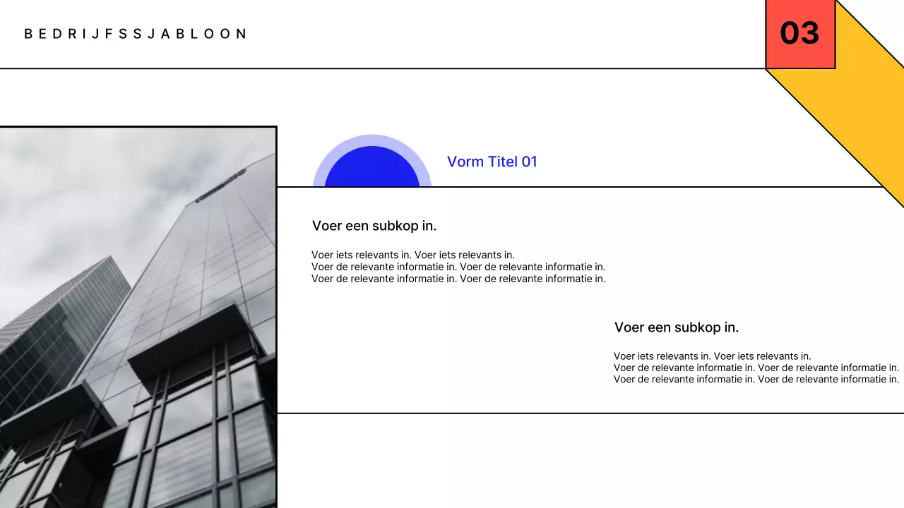 Een eenvoudig zakelijk rapport in geel en rood