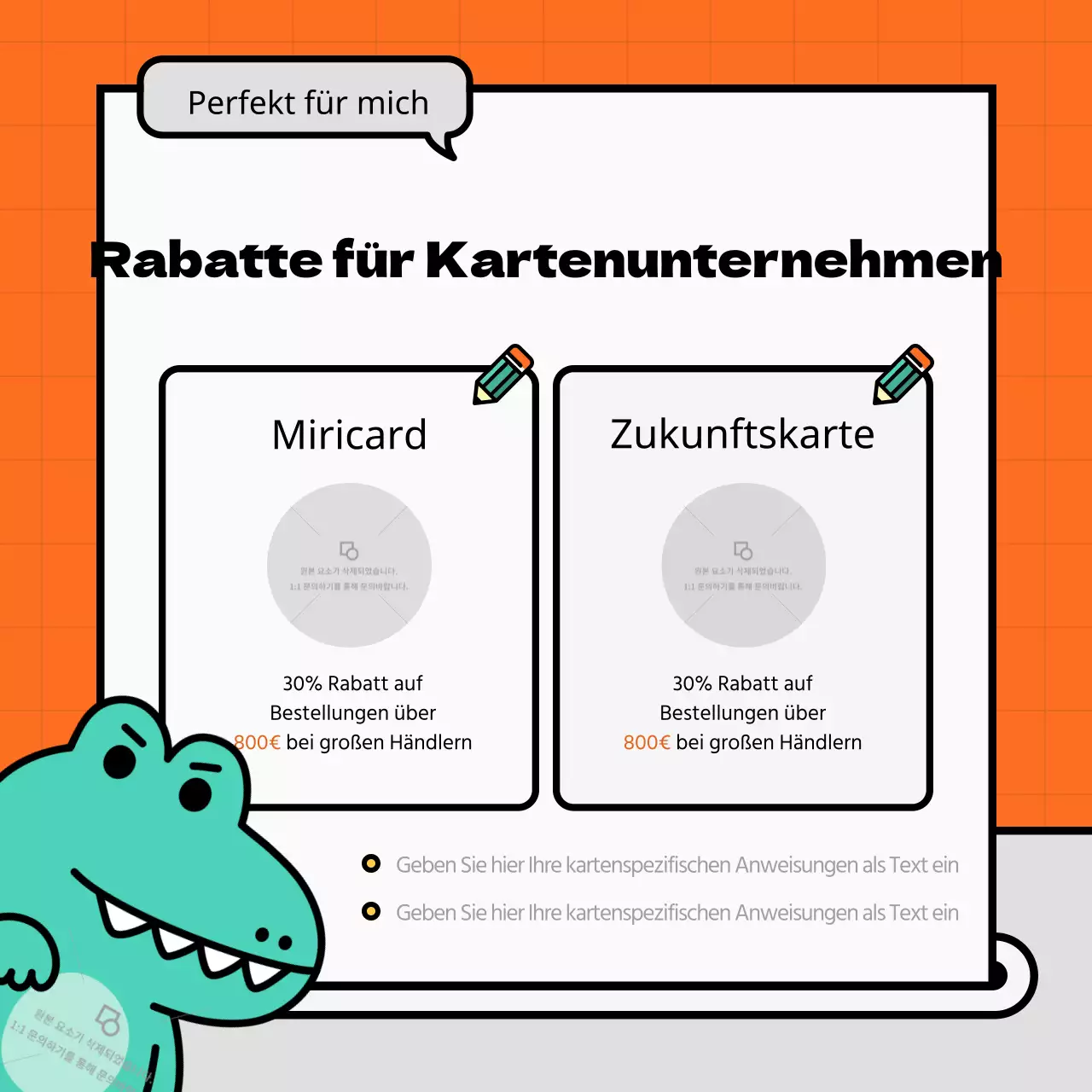 Kitschige orangefarbene Ankündigungen für kleine Unternehmen in den sozialen Medien