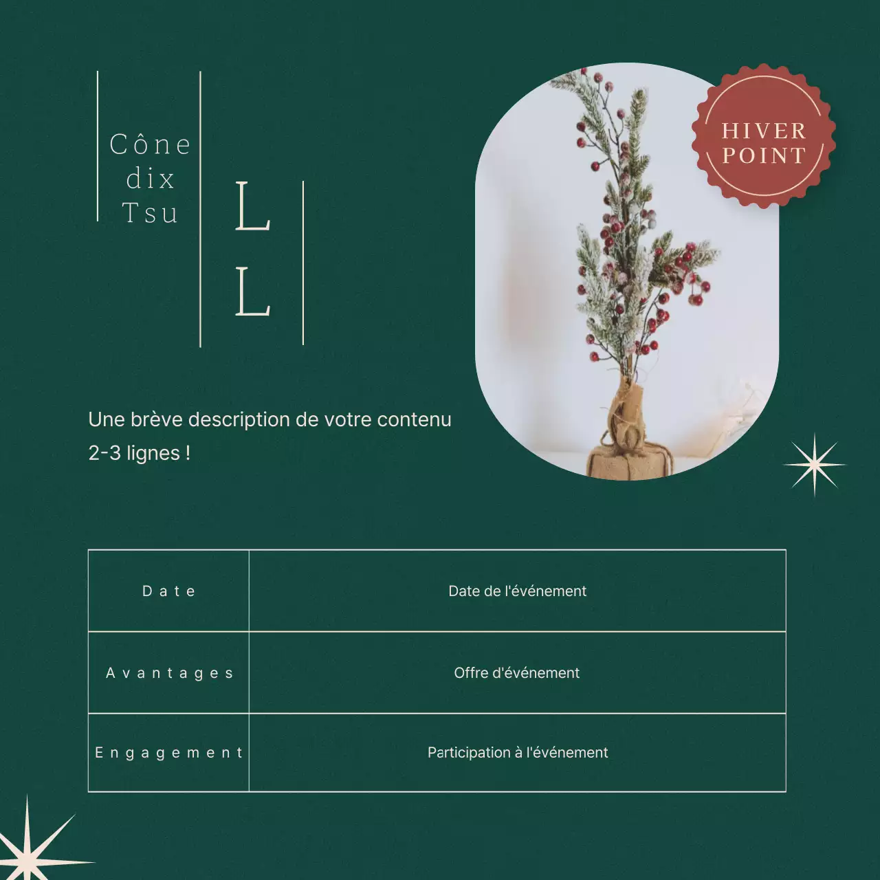 Promouvoir un flux de médias sociaux de Noël vert et minimaliste