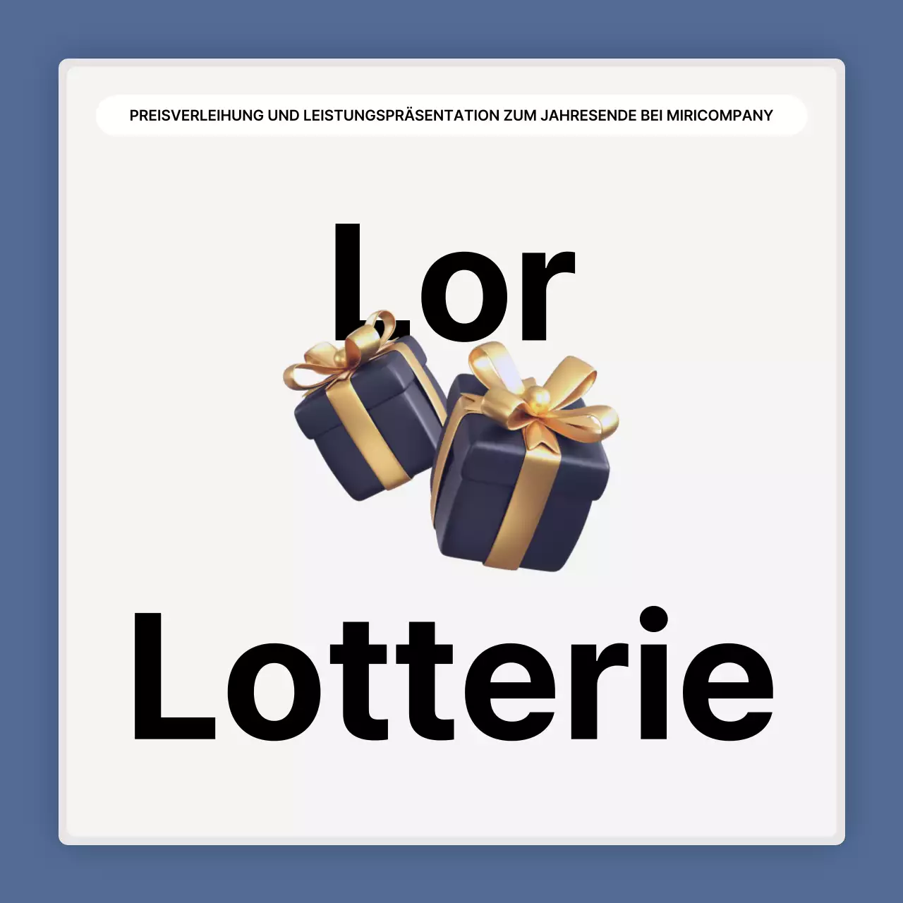 Eine einfache blau-weiße Leistungspräsentation und ein Veranstaltungsbericht zum Jahresende