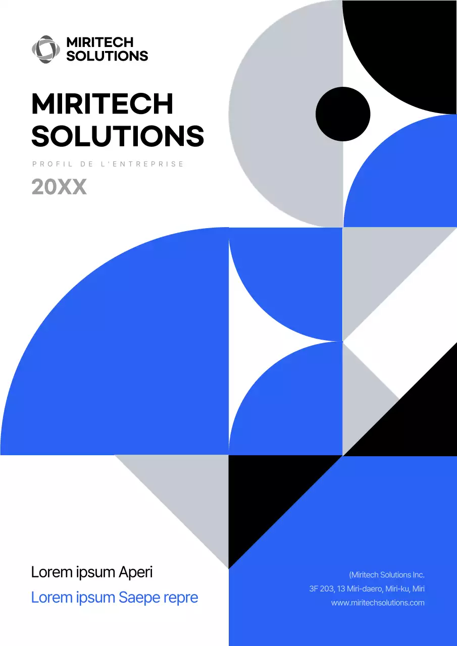 Lettre d'entreprise moderne en bleu et noir