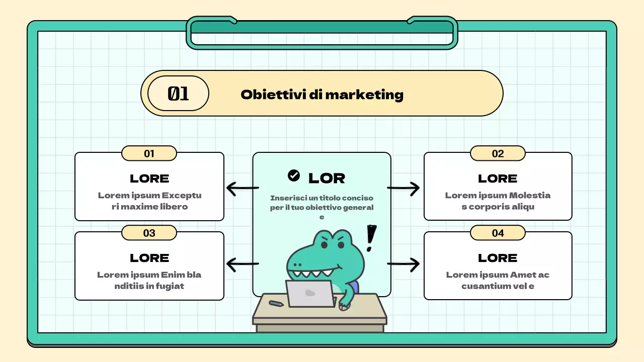 Una semplice relazione sul verbale della riunione dello studio di marketing dei sostenitori di colore giallo e menta