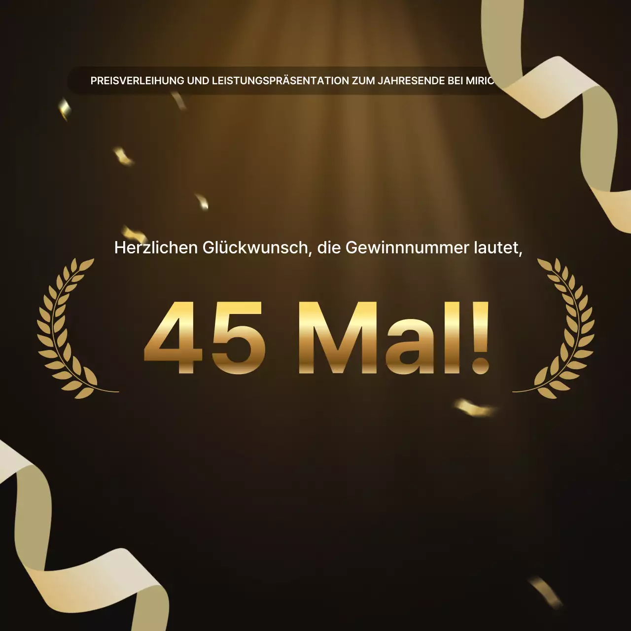 Präsentationen zu den Leistungen von Luxusgold und -braun und Berichte zu Jahresendveranstaltungen