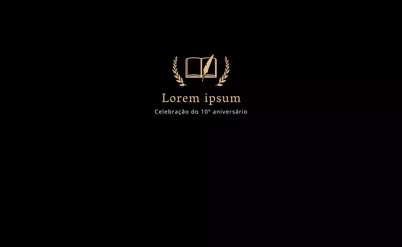 Logótipo elegante com folha de louro dourada
