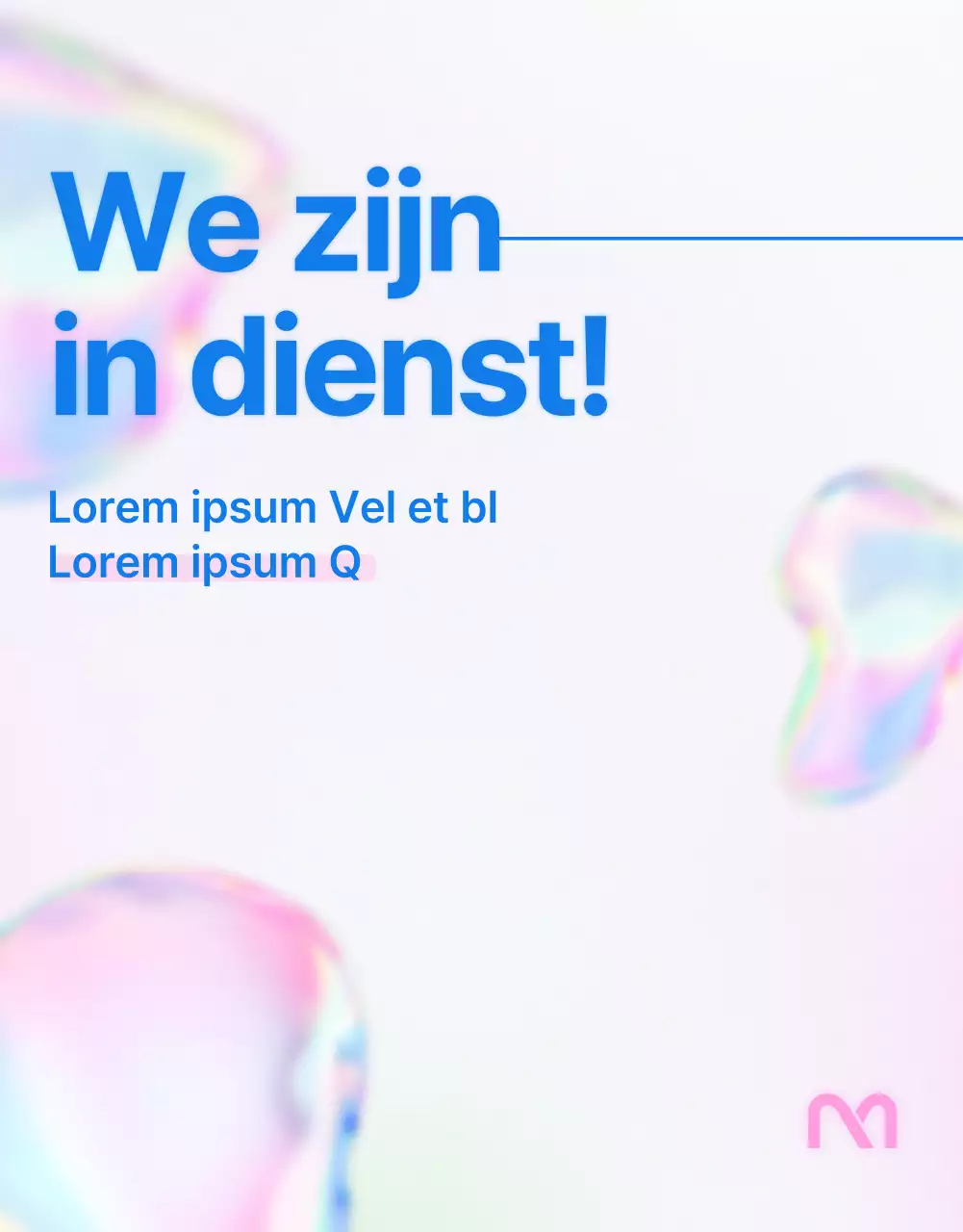 Eenvoudige vacature in roze en blauw