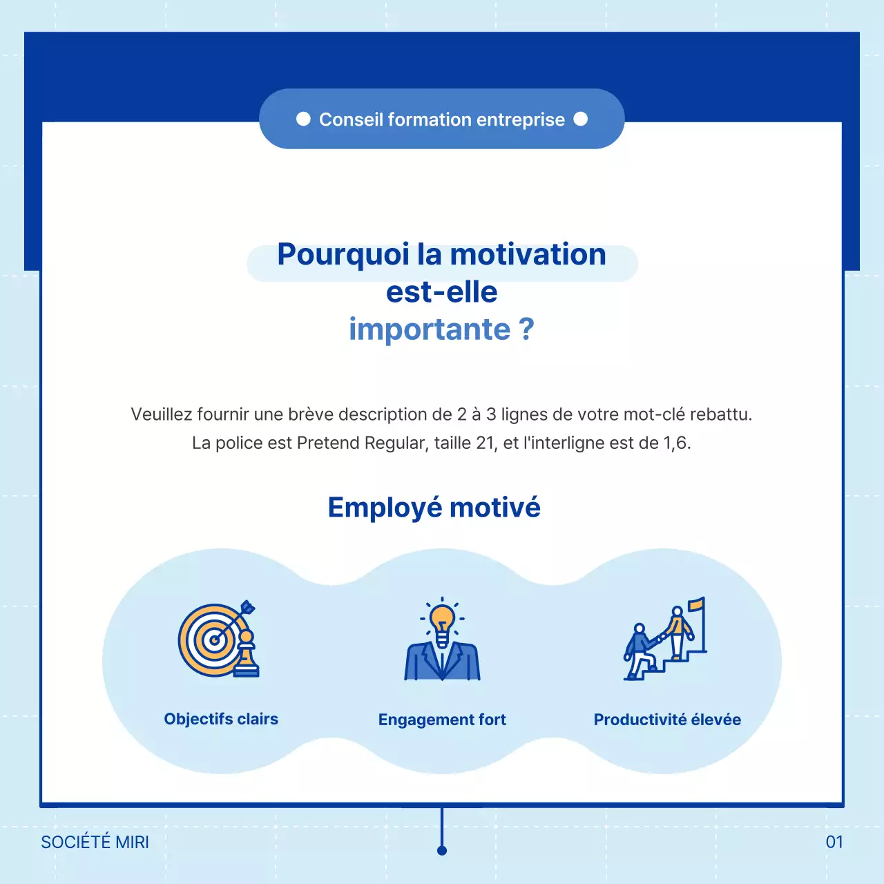 Illustration simple d'un cabinet de conseil en formation d'entreprise en bleu et bleu clair