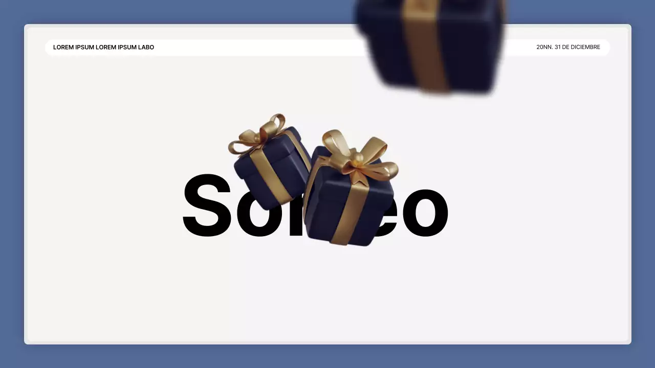 Una sencilla presentación en blanco y azul y un informe de fin de año