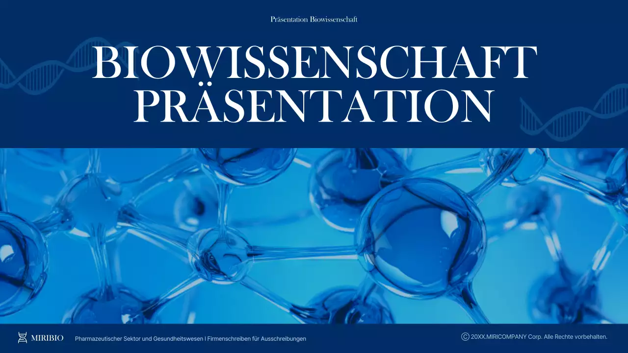 Modernes Gesundheits- und Pharmaunternehmensprofil in Marine und Blau