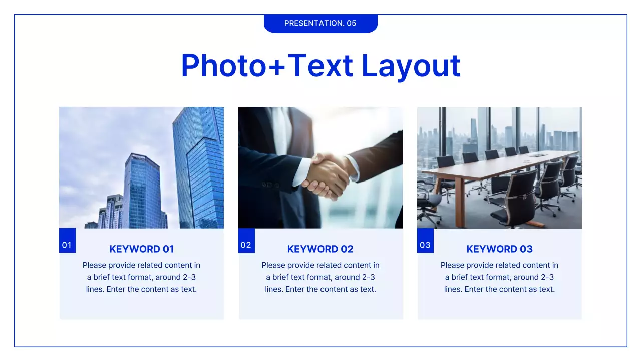 블루 미니멀리스트 비즈니스 프레젠테이션