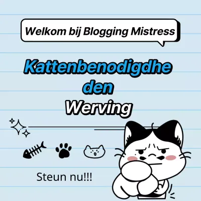 Een eenvoudige, lichtblauw met witte kattenbak promoten