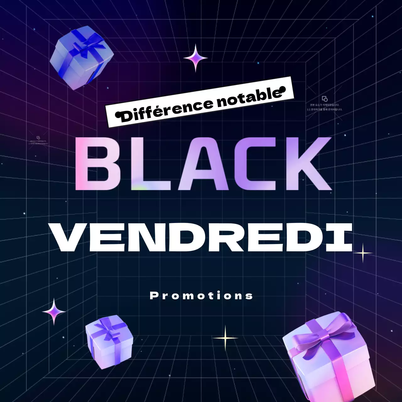 Faites la promotion de votre événement du vendredi noir dans un style cyberpunk violet et néon.