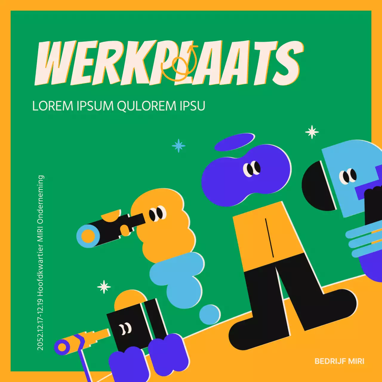 Een kitscherige groen-gele workshop prestatieplanning promoten