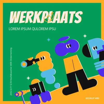 Een kitscherige groen-gele workshop prestatieplanning promoten