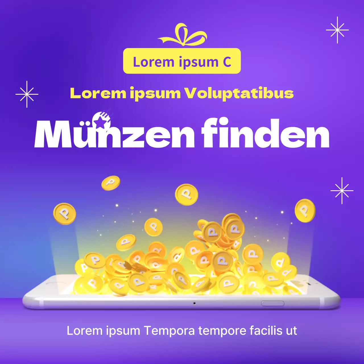 Förderung einer einfachen lila-gelben Folgeveranstaltung