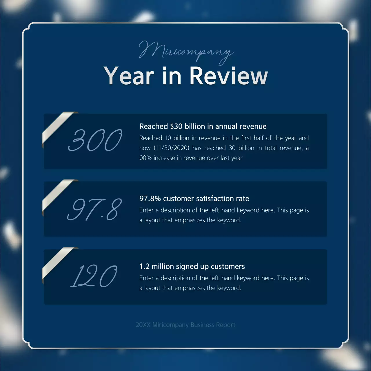 Blue Elegant Business Report Instagram Carousel