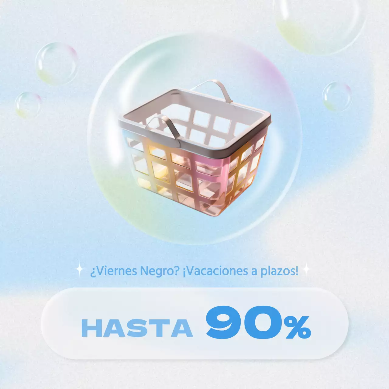 Anuncios del Black Friday en azul claro y a la última