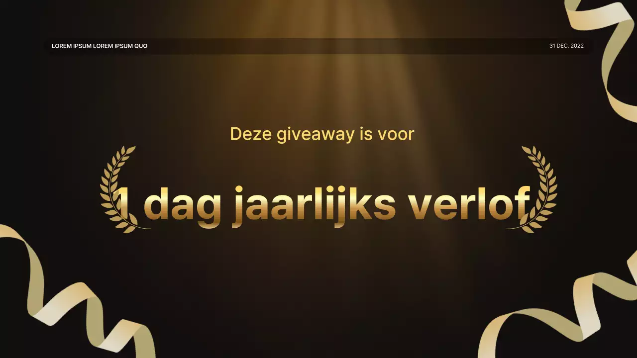 Een luxe gouden en bruine prestatiepresentatie en verslag van het eindejaarsevenement