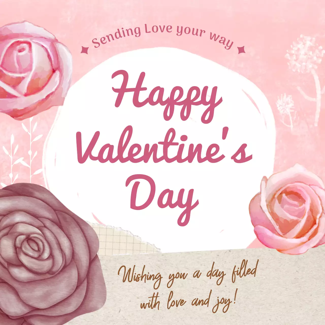 Pink and White Classic Valentine's Day advertisement