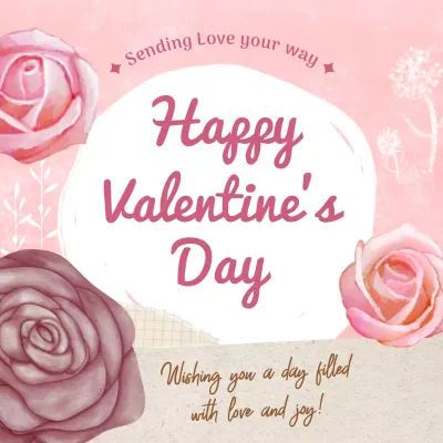 Pink and White Classic Valentine's Day advertisement