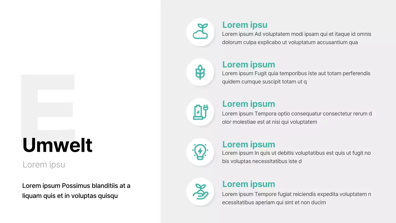 Basic-Feeling mit mintfarbenem Akzent ESG-Bericht