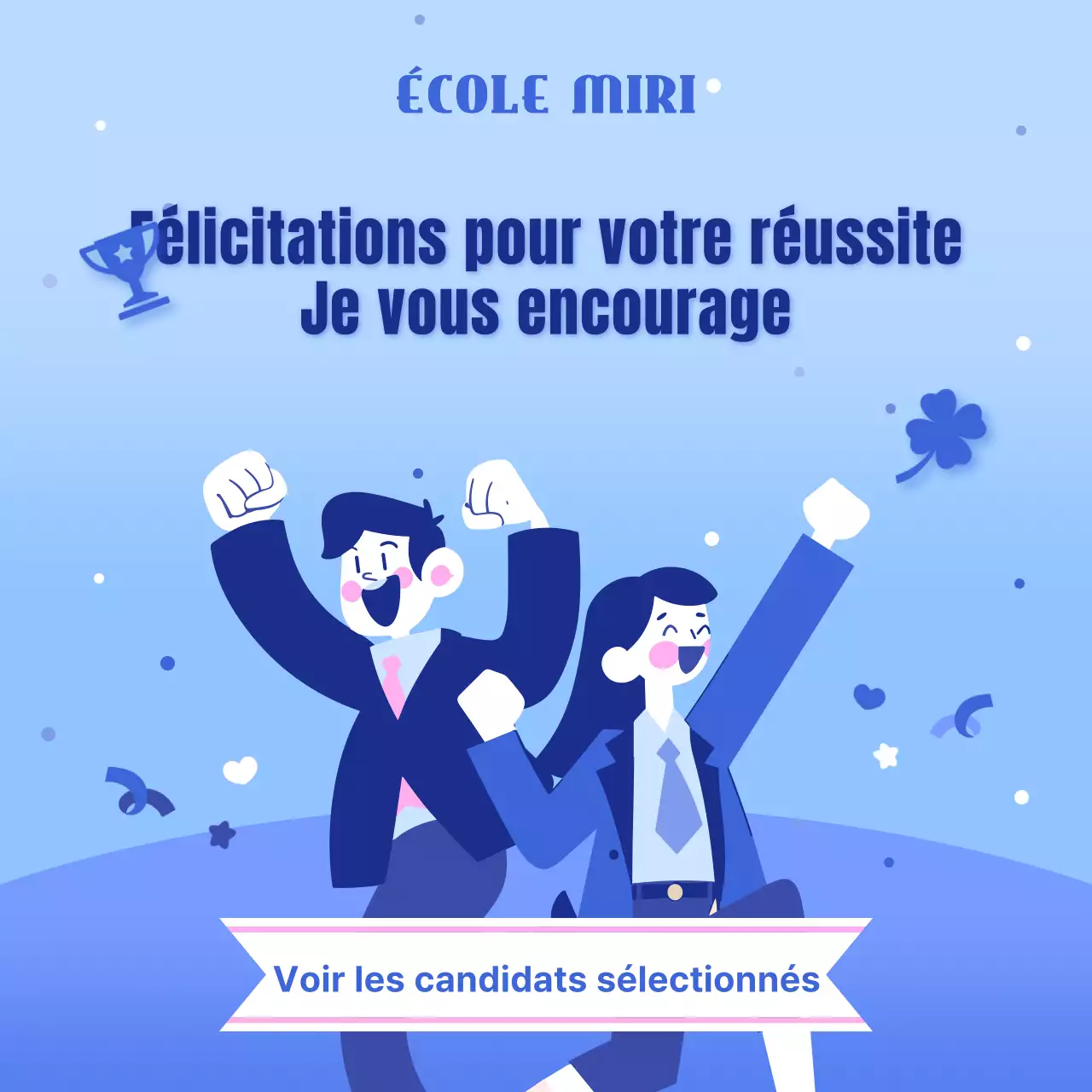 Un poste de liste de passage moderne bleu et blanc