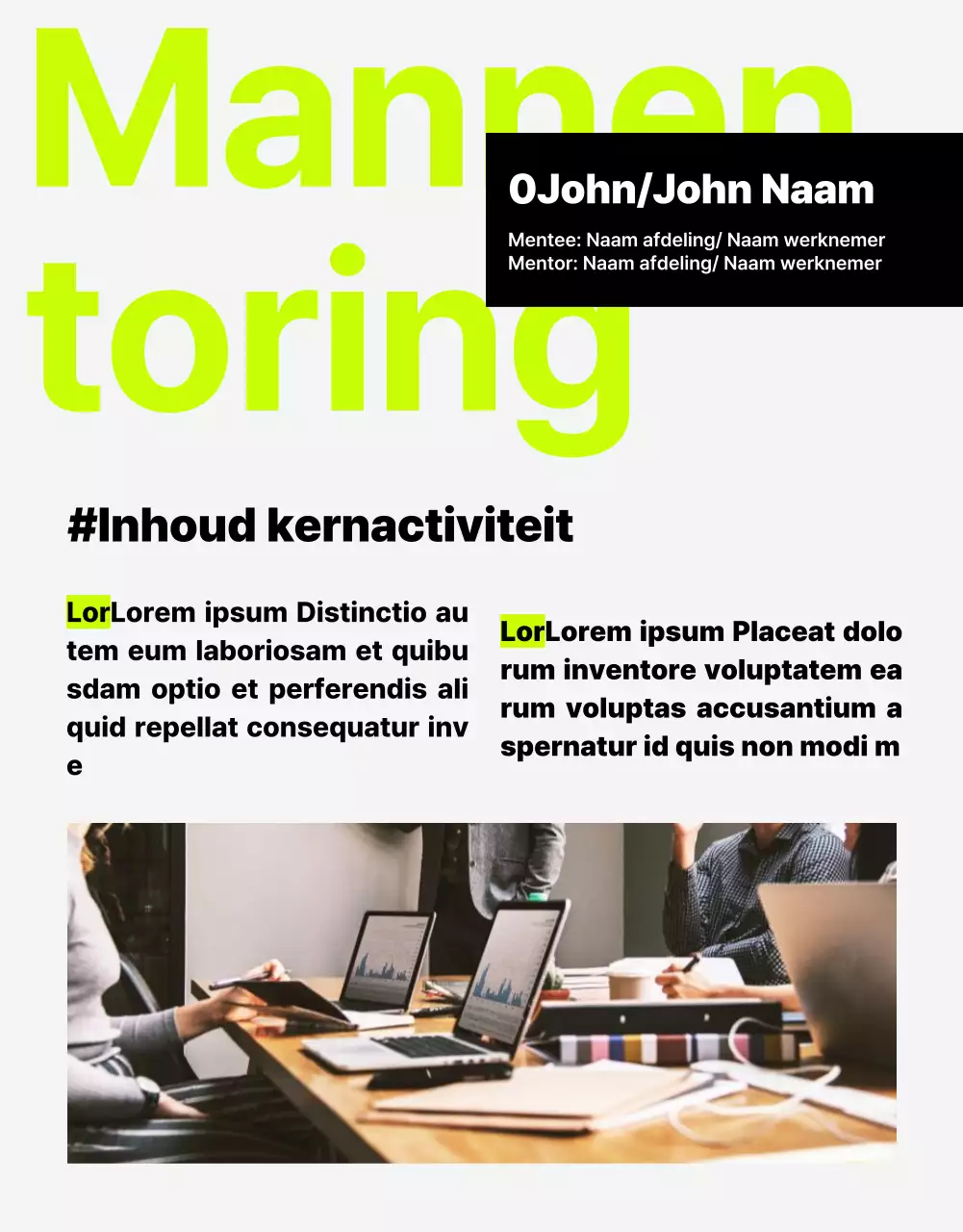 Een trendy in-house webzine nieuwsbrief met limoengroene accenten