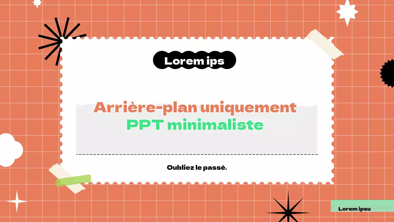 Présentation texturée avec des touches d'orange et de chartreuse